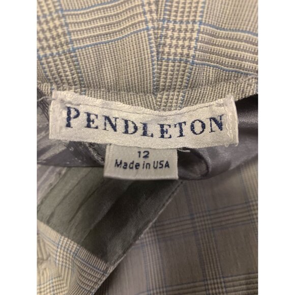 Pendleton Plaid Virgin Wool Chino Pants Size 12 Gray - Picture 4 of 9